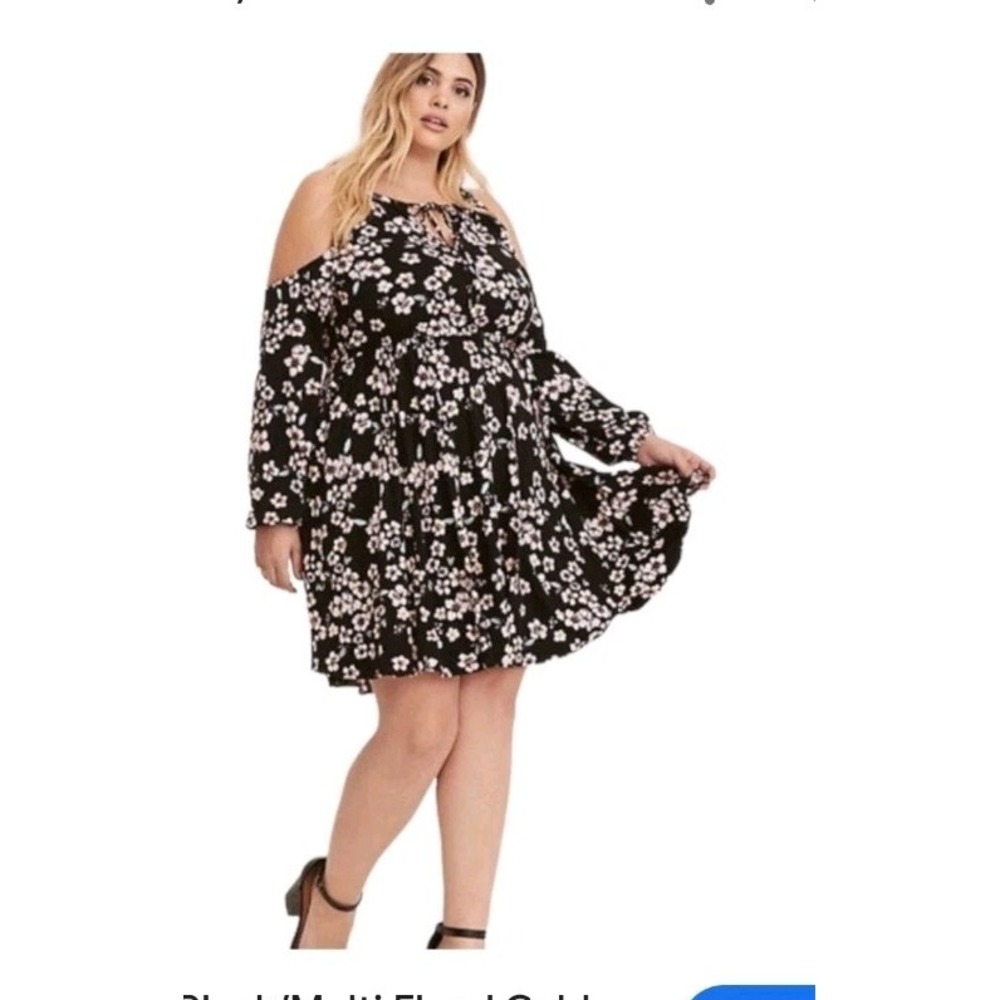 TORRID L Floral Off The Shoulder Dress‎ Beachy sexy Summer Coastal California